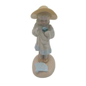 Porcelain Birthday Year 3 Figurine Girl Blond Hair Heartline Cake Topper 4"